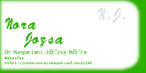 nora jozsa business card